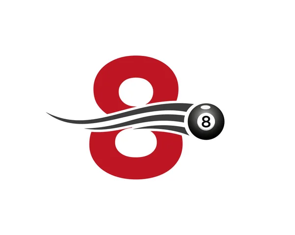 Буква Бильярд Дизайн Логотипа Игры Бассейна Бильярдной Ball Pool Club — стоковый вектор