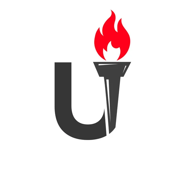 Fire Torch Concept Fire Torch Icon Vector Symbol — 스톡 벡터