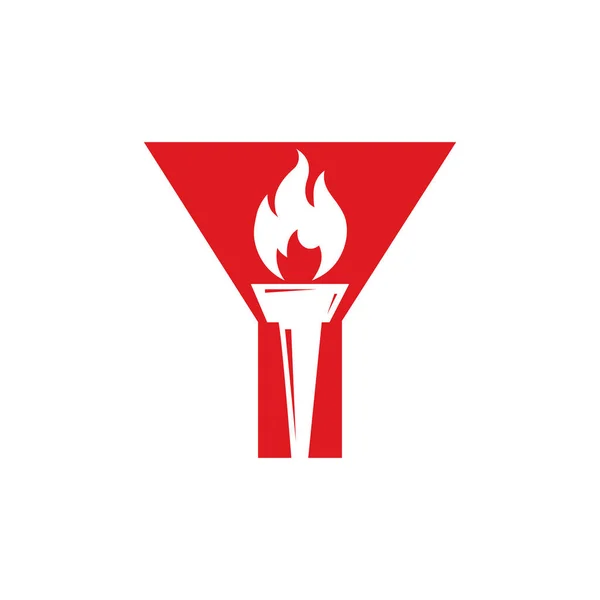Fire Torch Icon Vector Symbol — 스톡 벡터