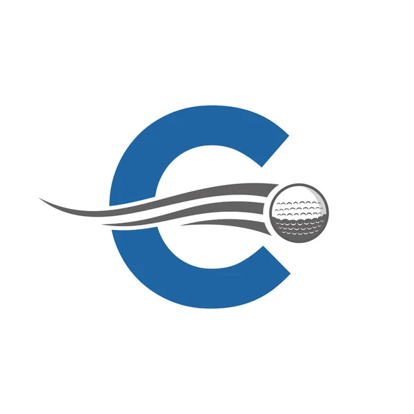 Brief Golf Logo Symbool Vectorsjabloon Basis Van Het Hockeyontwerp — Stockvector