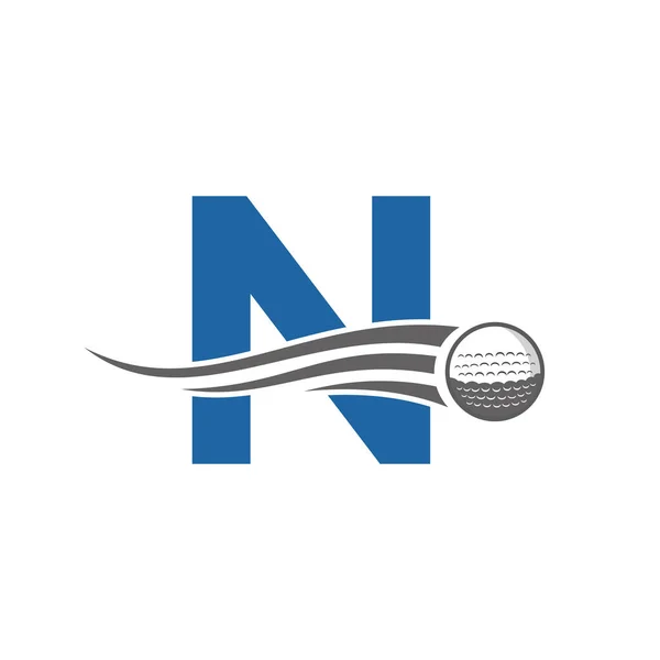 List Symbol Logo Golfa Szablon Wektora Alfabetu Hokejowego Oparty Projekcie — Wektor stockowy