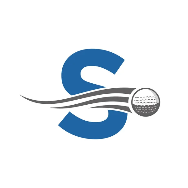 Символ Буквы Golf Logo Векторный Шаблон Основе Хоккейного Дизайна — стоковый вектор