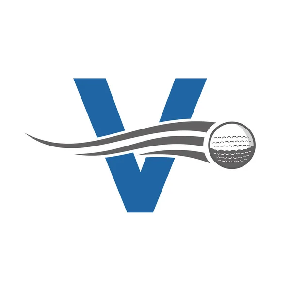 Символ Буквы Golf Logo Векторный Шаблон Основе Хоккейного Дизайна — стоковый вектор