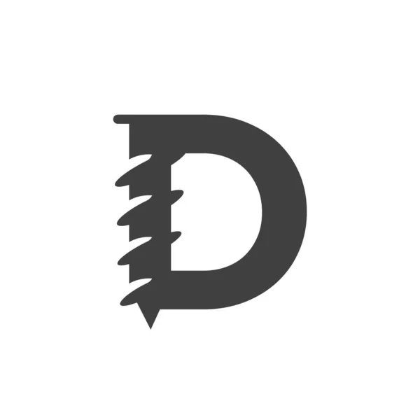 Huruf Screw Templat Logo Untuk Konstruksi Desain Simbol Ironmonger - Stok Vektor