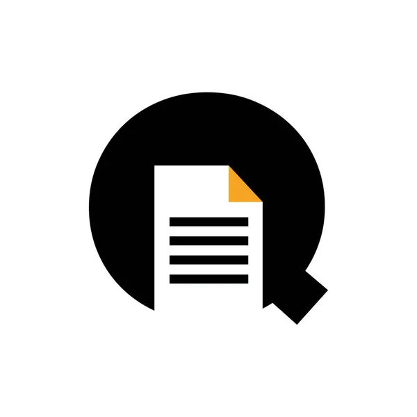 レターQ文書ロゴベクトルテンプレート シンプルなコンセプト — ストックベクタ