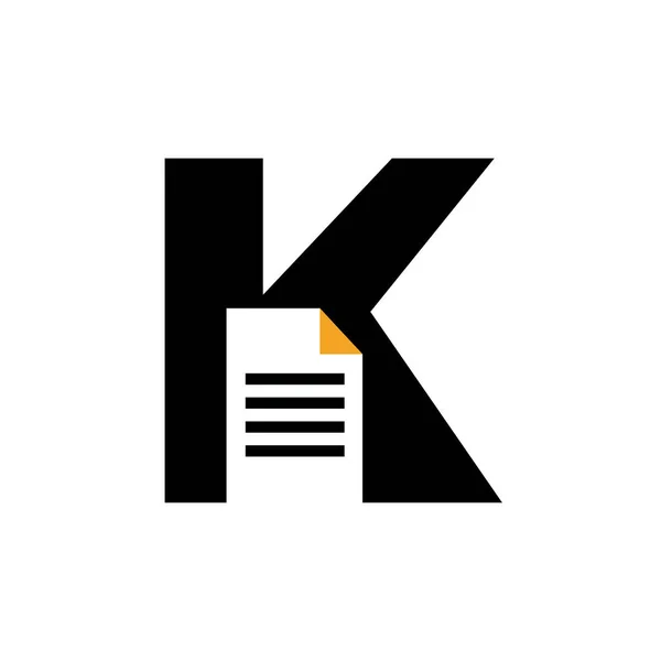 手紙K紙文書ロゴベクトルテンプレート シンプルなコンセプト — ストックベクタ