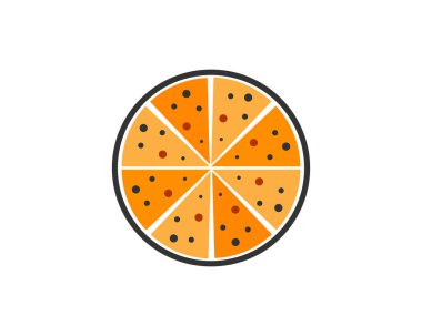 Pizza Simgesi, Kafe Logosu Konsept Vektör Şablonu
