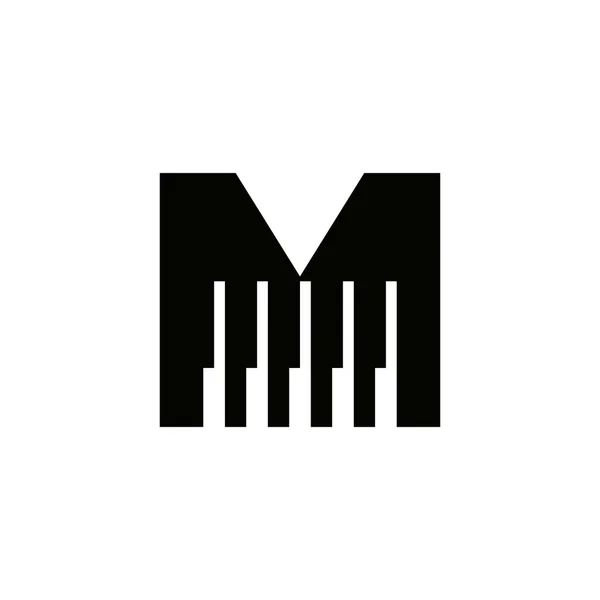 Harfi Müzisyen Sembolü Piyano Logosu Simgesi Beyaz Arkaplanda Vektör Şablonu — Stok Vektör