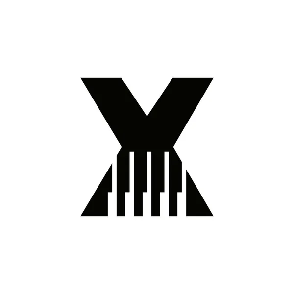 Symbol Hudebníka Vektorová Šablona Loga Klavíru Bílém Pozadí — Stockový vektor