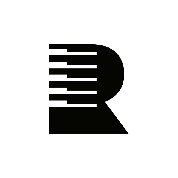 手紙R ミュージシャンのシンボル ピアノロゴアイコンベクトルテンプレート — ストックベクタ