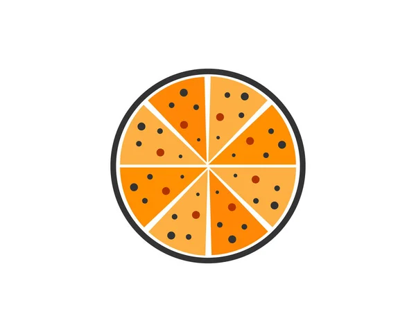 Pizza Icon Cafe Εστιατόριο Λογότυπο Concept Διάνυσμα Πρότυπο — Διανυσματικό Αρχείο