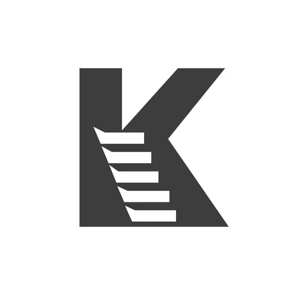 Αρχικό Γράμμα Stair Logo Βήμα Πρότυπο Διάνυσμα Βάση Αλφάβητο Λογότυπο — Διανυσματικό Αρχείο