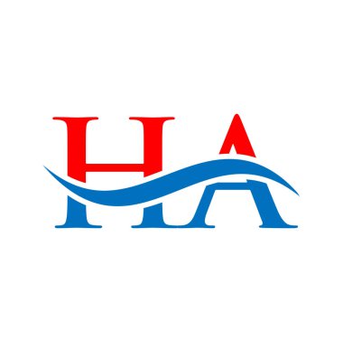HA Harf Logosu Vektör Şablonu. Harf HA Logo Tasarımı Modern Tipografi İşareti