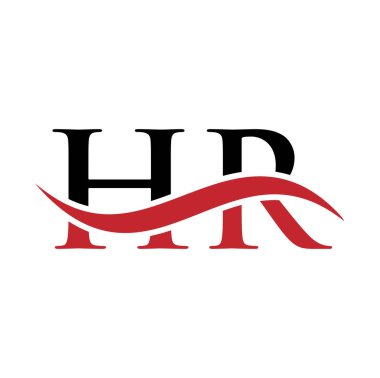 HR Harf Logosu Vektör Şablonunu Birleştir. Harf HR Logo Tasarımı Modern Tipografi İşareti