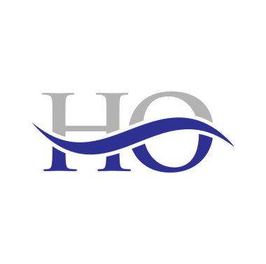 HO Harf Logosu Vektör Şablonu. Harf HO Logo Tasarımı Modern Tipografi İşareti