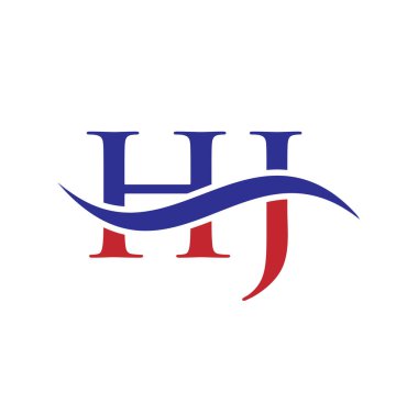 HJ Harf Logosu Vektör Şablonu 'nu Birleştir. Harf HJ Logo Tasarımı Modern Tipografi İşareti