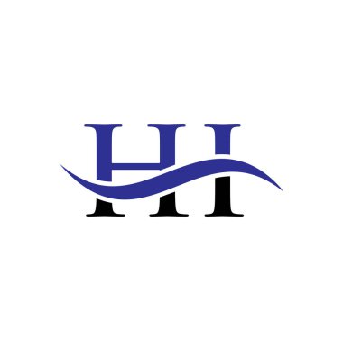 Harf Logosu Vektör Şablonunu Birleştir. Harf HI Logo Tasarımı Modern Tipografi İşareti
