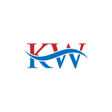 KW Harf Logosu Vektör Şablonu. Harf KW Logo Tasarımı Modern Tipografi İşareti