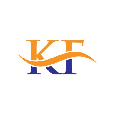 KF Harf Logosu Vektör Şablonu. Harf KF Logo Tasarımı Modern Tipografi İşareti