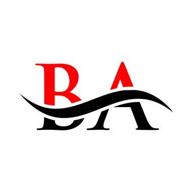 BA Harfi Logo Vektör Şablonu. BA Harfi Logo Tasarımı Modern Tipografi İşareti