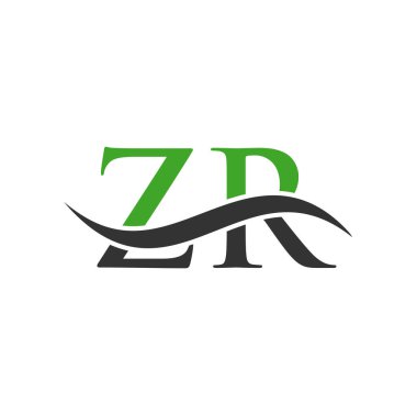 ZR Harf Logosu Vektör Şablonu. Harf ZR Logo Tasarımı Modern Tipografi İşareti