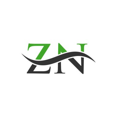 ZN Harf Logosu Vektör Şablonu. Harf ZN Logo Tasarımı Modern Tipografi İşareti
