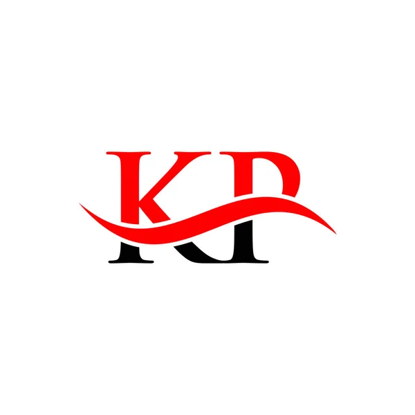 Kp文字のロゴベクトルテンプレートを結合します レターKpのロゴデザイン モダンなタイポグラフィのサイン — ストックベクタ