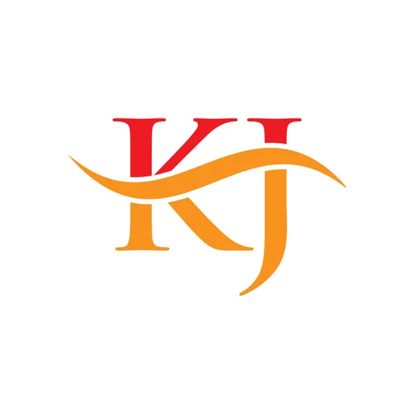 Kj组合字母标识向量模板 Kj标志设计现代字体签名 — 图库矢量图片