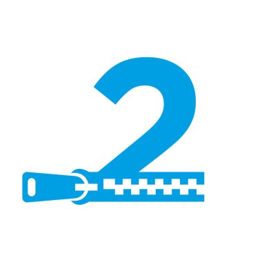 Moda Kumaşı, Nakış ve Tekstil Sembol Kimlik Vektör Şablonu için Fermuar 2 İlk Harf Logosu