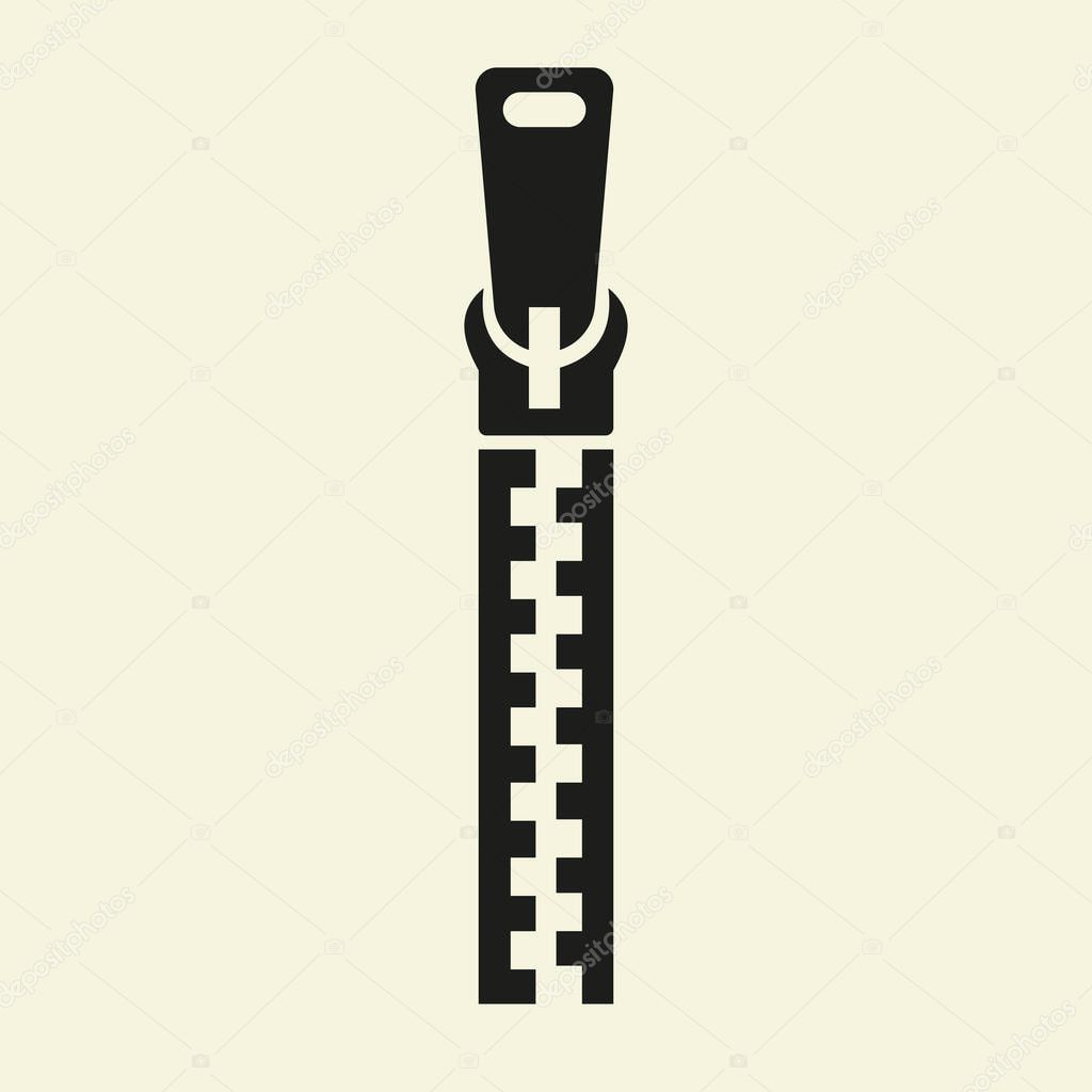 Zipper Icon For Fashion Cloth, Embroidery and Textile Symbol Identity Vector Template