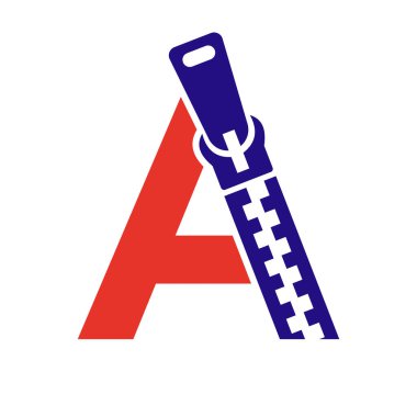 Moda Kumaşı, Nakış ve Tekstil Sembol Kimlik Vektör Şablonu için Fermuar Logosu