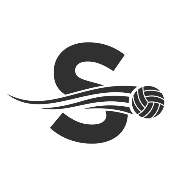 Letter S Volleyball Logo Design For Volley Ball Club Symbol Vector Template. Volleyball Sign Template