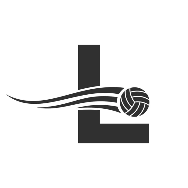 Letter L Volleyball Logo Design For Volley Ball Club Symbol Vector Template. Volleyball Sign Template