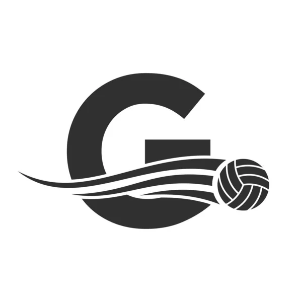 Letter G Volleyball Logo Design For Volley Ball Club Symbol Vector Template. Volleyball Sign Template