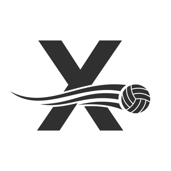 Letter X Volleyball Logo Design For Volley Ball Club Symbol Vector Template. Volleyball Sign Template