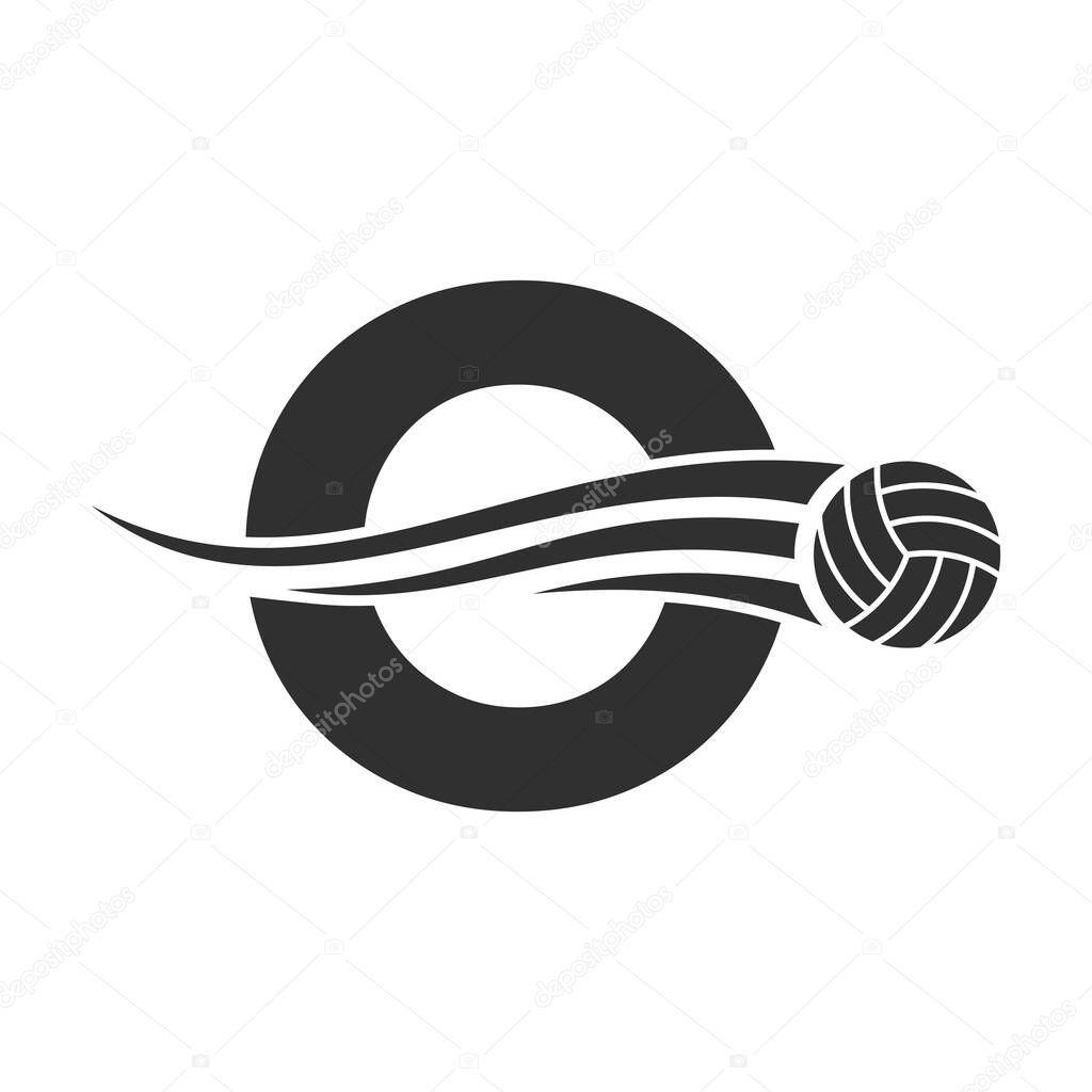 Letter O Volleyball Logo Design For Volley Ball Club Symbol Vector Template. Volleyball Sign Template