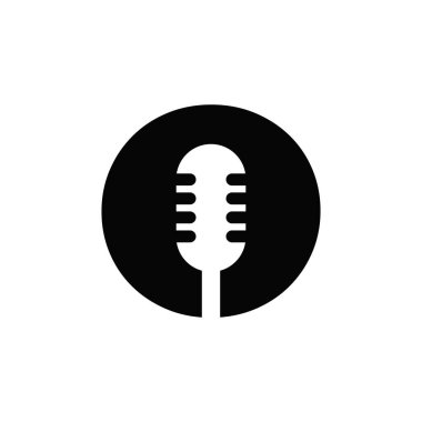 İlk Mektup O Müzik Logosu. Dj Sembol Podcast Logosu Mikrofon Simgesi Vektör Şablonu ile Birleştirildi