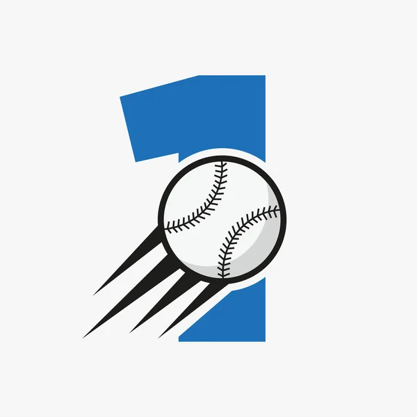 Lettre Initiale Concept Logo Baseball Avec Modèle Vectoriel Icône Baseball — Image vectorielle