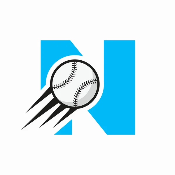 Lettera Iniziale Concetto Logo Del Baseball Con Modello Vettoriale Icona — Vettoriale Stock