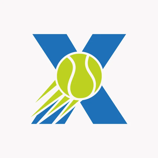 Initial Letter Tennis Logo Konzept Mit Bewegtem Tennisball Symbol Tennis — Stockvektor