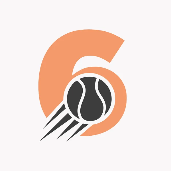 Początkowe Pismo Tenis Logo Concept Moving Tennis Ball Icon Tenis — Wektor stockowy