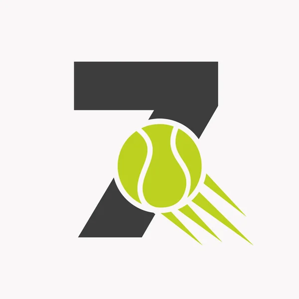 Carta Inicial Concepto Logotipo Tenis Con Ícono Pelota Tenis Movimiento — Archivo Imágenes Vectoriales