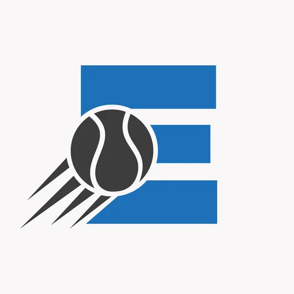 Początkowy List Koncepcja Logo Tenisa Ruchomą Ikoną Piłki Tenisowej Tenis — Wektor stockowy
