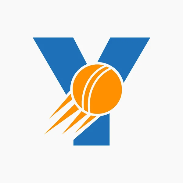 Lettre Concept Logo Cricket Avec Icône Mobile Boule Cricket Modèle — Image vectorielle
