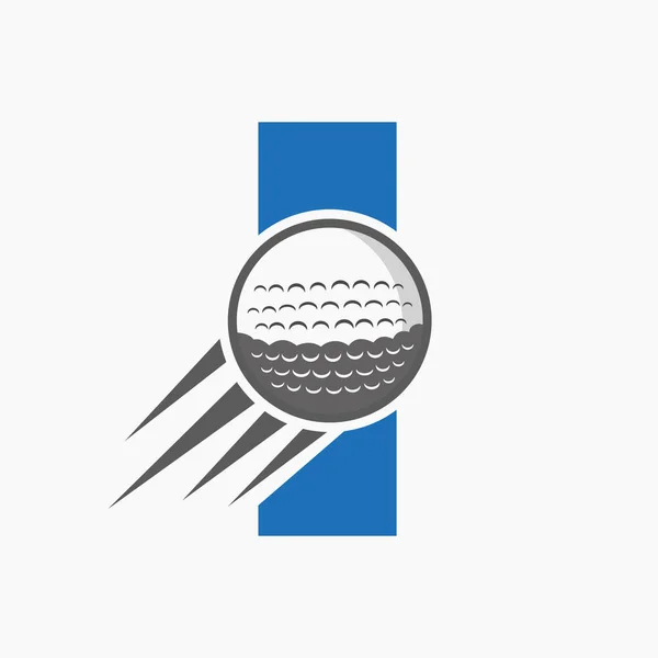 Brev Golf Logo Koncept Med Rörlig Golfboll Ikonen Hockey Sport — Stock vektor