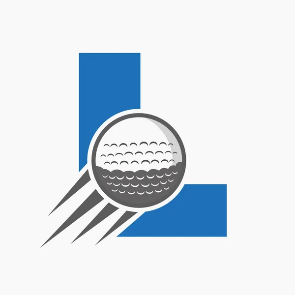 Letter Golf Logo Concept Moving Golf Ball Піктограма Хокей Спортивний — стоковий вектор