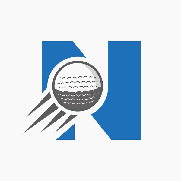 Буква Гольф Мбаппе Иконой Движения Мяча Гольфа Логотип Символический Векторный — стоковый вектор