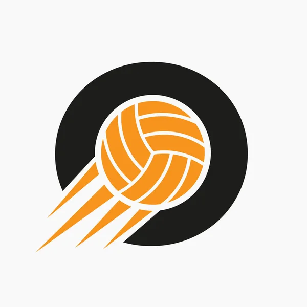 Initial Letter O Volleyball Logo Concept With Moving Volley Ball Icon. Volleyball Sports Logotype Symbol Vector Template