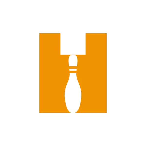 Harfi Bowling Logosu Bowling Topu Sembol Şablonu — Stok Vektör