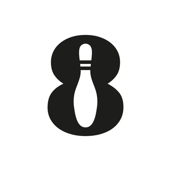 Lettera Logo Bowling Modello Vettoriale Del Simbolo Della Palla Bowling — Vettoriale Stock
